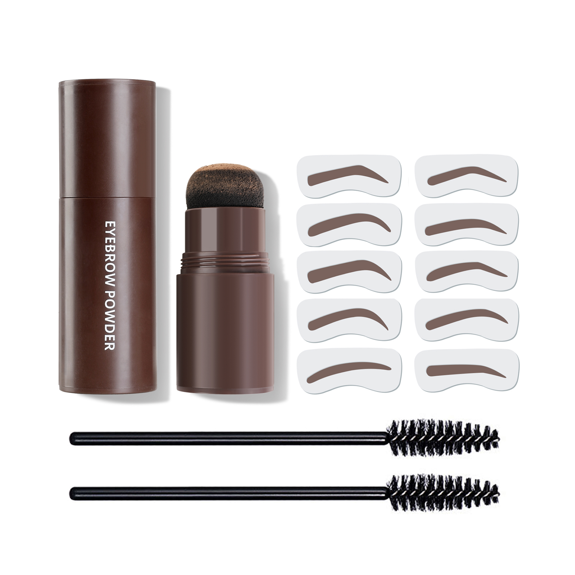 Eyebrow Stamp Stencil Kit with Brush Beginner Friendly Hairline Makeup Powder Long-Lasting Waterproof Smudge-Proof Eye Brow Stencils for Both Men and Women