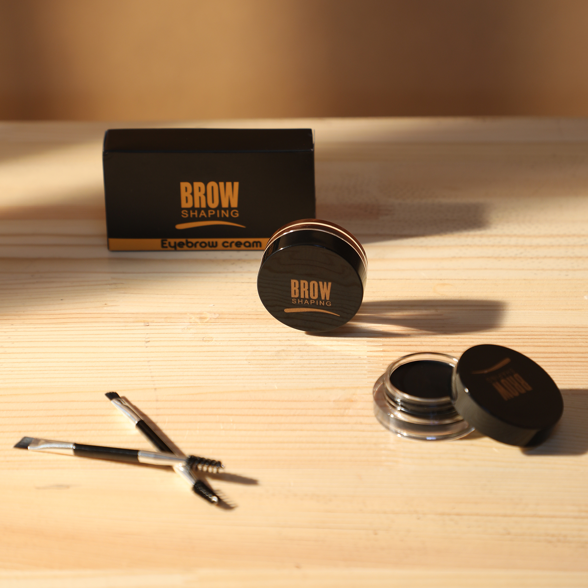 Eyebrow Cream with Brush, Long Lasting Waterproof Eyebrow Pencil Gel, Natural Brow Makeup